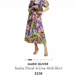 Marie Oliver Sasha Floral A-Line Midi Skirt